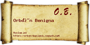 Orbán Benigna névjegykártya